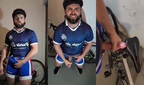 Cycling outfit ruined by big dick cum