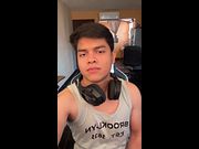 Young gamer guy jerking off for another guy