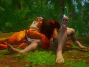 A mature bearded man came to the jungle to collect mushrooms, the furry monster had other plans...