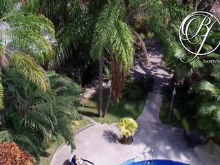 Spying my hawt mother I'd like to fuck neighbour by the pool, voyeur fetish