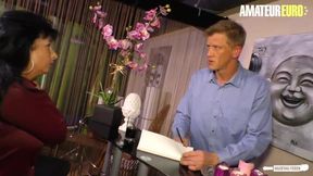 Mature German Housewife Seduces Masseur for a Steamy Encounter with Big Tits and Cumshot