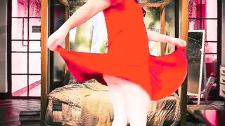 Wonderful sissy twirling hair around finger leisurely
