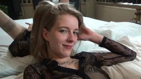 After the recording of 2 movies, Melody Pleasure is so horny that she will fuck by herself
