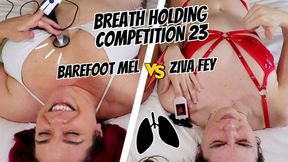 4K Ziva Fey - Breath Holding Competition 23 With Barefoot Mel