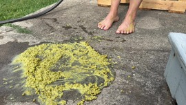 Washing Up After Pea Play