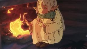 Asian teen rides giant cock in hot winter night hentai parody