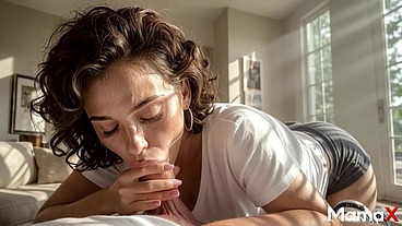 I covered this huge rounded belly with massage oil, watching my palms slide while my hard cock ripped her wet slit with a snap [AI]