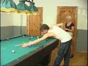 Anal with blonde milf at billiards