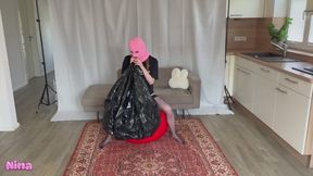 Mouth inflating my black Shosu Beach Ball