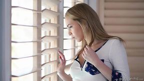 Blonde bae feeds her hungry asshole with neighbor's dick