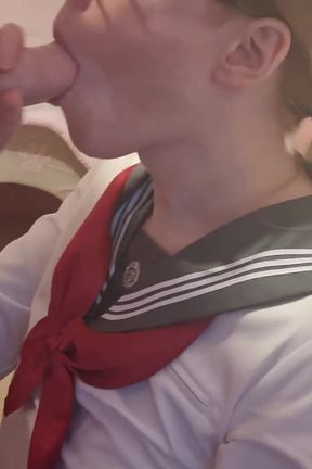 Giving a Huge Trans Girls Dick a Deep Throaty Blowjob