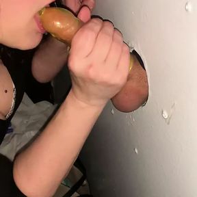 Swinger wife at the Gloryhole (2)