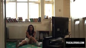 Horny Rina Ellis is throatfucked and pounded by daddy Pascal