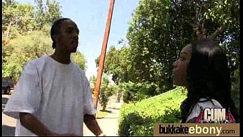 Ebony in a huge bukkake 6
