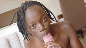 ”Big ass ebony MILF enjoyed rough sex after guy enjoyed perfect blowjob”