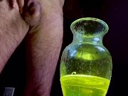 Italian hunk strong yellow piss in glass  Part 1