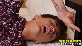 Cutie grips his partners ball sack and sucks on his shaft