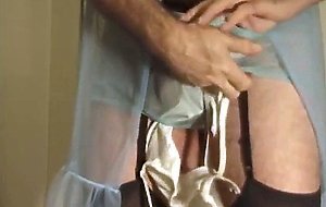 Belted Pad or Bra in my see-thru panties - Hmm? Crossdresser