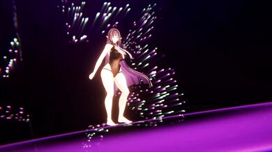 Nude Elf VTuber Strips to Starry Night Hentai MMD