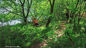 Caught Sucking in the Woods - Unexpected Threeway with a Stranger
