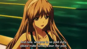 Swimming expert with huge boobs takes a break from swimming to enjoy a shaft