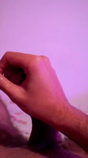 POV jerking my big uncut Latino cock with oil until I peecum a big load in an intense ruined orgasm - Camilo Brown