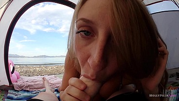 Awesome Sex on Public Beach Creampie POV - Molly Pills - Amateur College Chick with Big Booty Amazing Cock Riding!!