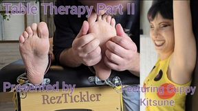 Tickle Table Therapy: Part 2 - Feeturing Cosplay girl Cuppy Kitsune
