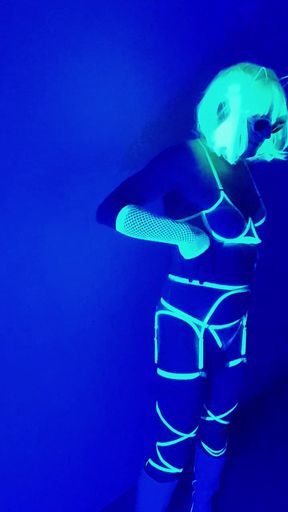 Neon tranny in lingerie