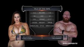 bella rossi vs thor johnson mixed wrestling
