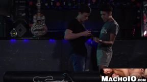 MachoIO.com - Big cock latino cums after raw fucking skinny boyfriend hard