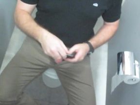 Jerking off in the Public Toilet at Work