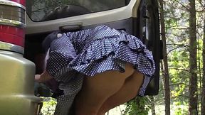 Outdoor Voyeur Films MILF's PAWG Butt Sans Panties