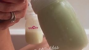 Huge milky nipples VERSUS pump