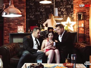Sicilia & Cassie Fire Hot Foursome With two Chaps After Lesbian Makeout - VIP SEX VAULT