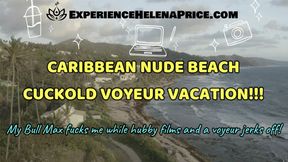 Caribbean Nude Beach Cuckold Voyeur Vacation! Pt1 Public BJ! MP4