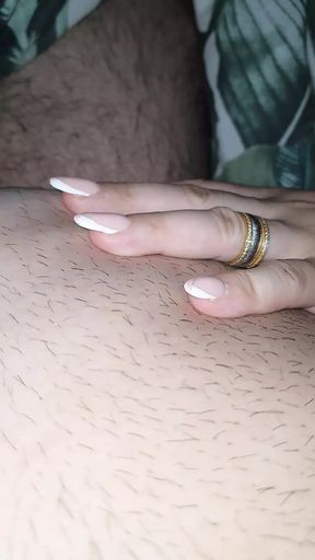 Step mom naked in bed get touched by step mom wuth her sexy long nails