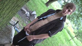 Brad looks strong and sexy while jerked off in the RV