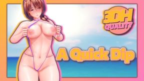 Thick Anime Milf gets fucked on the Beach [3D-Hentai] [A Quick Dip]