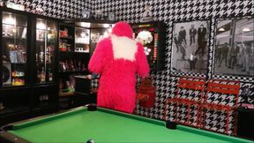 Sci-fi comedy porn: Monster pink alien fucks customer in teddy bear costume