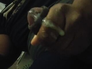 Cum erupted from my Large ebony schlong