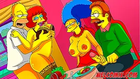 Returning the kindness! Swap wives! The Simptoons, Simpsons porn