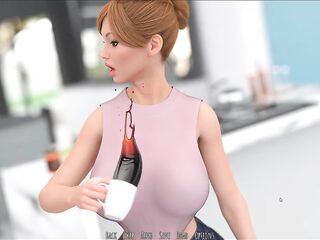 Stepmom Accidentaly Drops Coffee On Her Large Breasts In Kitchen Infront Her Stepson
