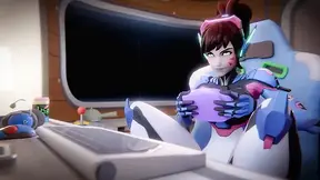 Aroused husband and wife get it on in a 3D anime world