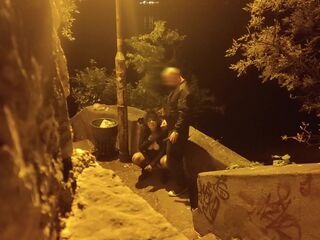 Big tits mother in law in hot lingeri humiliated outdoor with dildo and fat cock