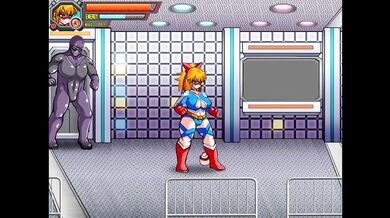 Japanese superhero girl stripped down street wrestling fighters with huge tits