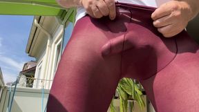 Wanking Red Pantyhose