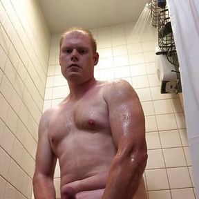 RedHeaded Stud JERKS off in the SHOWER Looking at YOU!