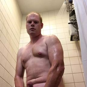 RedHeaded Stud JERKS off in the SHOWER Looking at YOU!