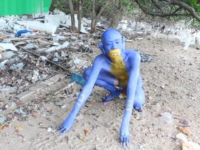 I Transformed Myself Into An Blue Alien... / Bodypaint / Naked Body Art #1